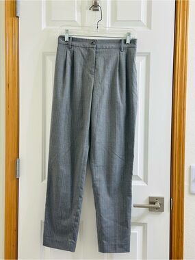 Calvin Klein Grey Pinstripe Trousers Size 6 Business Casual Career Pants